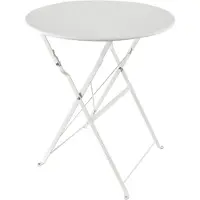 HTI Gartentisch Basil Metall rund klappbar Creme
