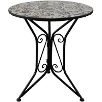 HTI Gartentisch Metall Schwarz Algier