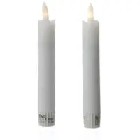MARELIDA LED Stabkerzen Tafelkerzen Spitzkerzen Echtwachs Rustik Optik H 15cm Weiß 2St