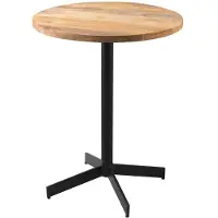 Miliboo - Runder Bistrotisch aus Massivholz und schwarzem Metall D60 cm MEERA