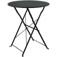 HTI Gartentisch Basil Metall rund klappbar Schwarz