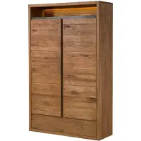MASSIVMOEBEL24.DE MASSIVMOEBEL24 Kleiderschrank Wild-/Zerreiche 120x42x190 natur geölt MONTREUX LUX #130