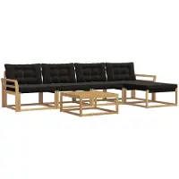 vidaXL Outdoor-Sofagarnitur 6 stk. Weiß und Schwarz
