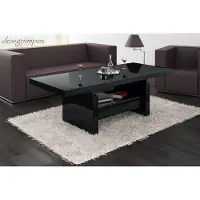 Designimpex Design Couchtisch Tisch Aversa H-111 Schublade höhenverstellbar ausziehbar Esstisch