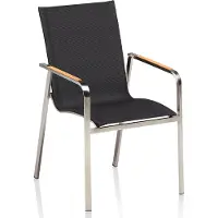Kettler Edelstahl Diamond Stapelsessel Garten Teak Armlehne