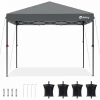 Sekey Faltpavillon 3x3 wasserdicht, Pop Up Pavillon mit 4 Sandsäcken, UV-Schutz 50+ Pavillons & Partyzelte Festzelt, Grau