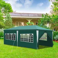 Vigevee 3 x 6 m Garten Pavillon tragbares wasserdichtes Zelt mit Seitenteilen, grün für Camping / Garten / Hochzeit / Strand