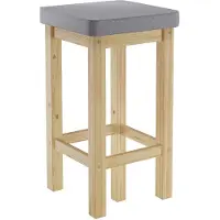 Erst-Holz Barhocker Holzhocker 60 cm verschiedene Polsterfarben Kiefer V-90.71-44P