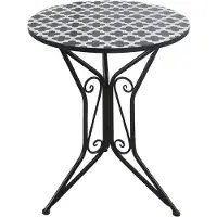 HTI Gartentisch Metall Black and White