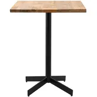 Miliboo - Tisch für die Bar im Quadrat aus massivem Holz und schwarzem Metall D60 cm SOPRA
