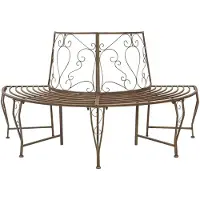 vidaXL Baumbank 4-Sitzanzahl 160 x 80 x 89 cm Stahl Antikbraun