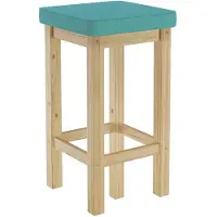 Erst-Holz Barhocker Holzhocker 60 cm verschiedene Polsterfarben Kiefer V-90.71-44P