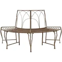 vidaXL Baumbank 4-Sitzanzahl 160 x 80 x 89 cm Stahl Antikbraun