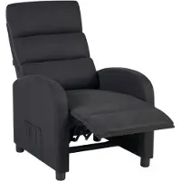Beliani Sessel Schwarz aus Stoff mit Fußstütze Manuell Verstellbare Rückenlehne Retro-Design Wohnzimmer Fernsehsessel Relaxsessel Polstersessel