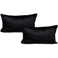 Jack 2er Set Teddy Flausch Kissen 30x50 in Schwarz | Gr.: 50x30-cm