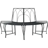 vidaXL Baumbank 4-Sitzanzahl 160 x 80 x 89 cm Stahl Schwarz