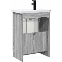 vidaXL Badezimmermöbel-Set Grau Sonoma 56 x 37,5 x 81 cm Holzwerkstoff