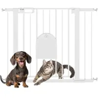 PawHut Hunde Türschutzgitter Weiß 75-131L x 2B x 76H cm | Gr.: L