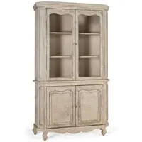 GINER Y COLOMER Vitrine mit 4 Türen handgefertigt aus Mangoholz in Beige | Gr.: onesize