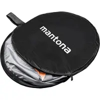 Mantona Drohnen-Landeplatz faltbar Ø 75 cm wetterfest mit Metallheringen kompakt auf 29 cm faltbar mit Transporttasche und beidseitiger H-Markierung