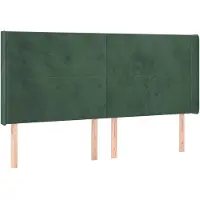 Syfax Kopfteil mit Ohren Dunkelgrün 163x16x118/128 cm Samt