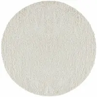 Carpetsale24 Teppich Hochflor Einfarbig Flauschiger Langflor Shaggy Flokati Wohnzimmerteppich, Creme, 200 cm Rund