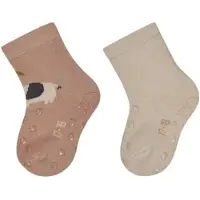 Sterntaler ABS Krabbelsocken 2er-Pack Elefant in taupe | Gr.: 18