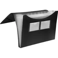 FolderSys Fächer Gummizugmappe A4 PP 7 Fächer Gummizug vollfarbig schwarz Packung mit 10 Stück