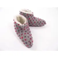 Linke Hausschuhe Bettschuhe Wolle Noppen silber