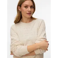 Vero Moda Strickpullover "VMDOFFY STITCH LS O-NECK PULLOVER NOOS" Materialmix, regular fit