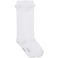 Minymo Kinder Socken "Knee Sock with Lace" in Weiß | Gr.: 31-34