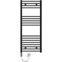 LuxeBath Elektrischer Badheizkörper mit Heizstab 900W 500x1200 mm Anthrazit gerade mit Seitenanschluss