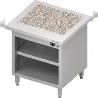 Stalgast Warmausgabe "Free Flow" mit einer Wärmeplatte aus Granit und offenem Unterschrank 799x750x880 mm, Edelstahlabdeckung