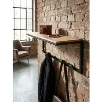 KADIMA DESIGN Design Wandgarderobe Massivholz / Metall 70x27x30 cm | Gr.: onesize