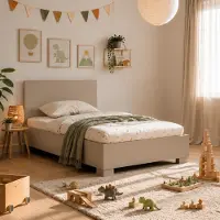 FABRYKA MEBLI IDŹCZAK Bett JONAS IV 36, Kinderzimmer, Kinderbett ohne Matratze Einzelbett mit Lattenrost 90x200 cm Kaschmir/Kaschmir