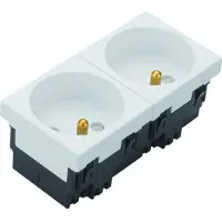 Hager tehalit.GB-EG Dose 2P+mit 33st 2-krotne 45x45mm bezhalogenowe weiß EER2339010