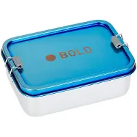 Lassig Brotdose Kinder - Edelstahl Lunchbox BOLD, blue/purple