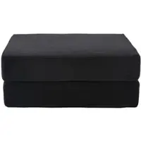 MODFU Kompressionssessel Cord schwarz 112x95x67 cm, mit Kissen, Seitentasche und Metallrahmen