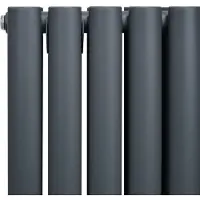 MonsterShop Oval Röhrenheizkörper - 600mm x 1020mm - Anthrazitgrau
