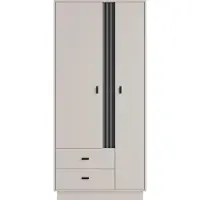 Meblar Kleiderschrank – Drehtürenschrank – Schrank 2 Türen mit Kleiderstange – ALLMO System – 50 cm – Kaschmir – Funktionales Design für jedes Zimmer