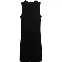 Superdry für Damen. W8011870A Chevron Häkel-Minikleid schwarz (M), Lässig, Party, Baumwolle, Ärmellos / Hosenträger