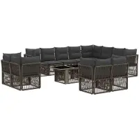 vidaXL Gartensofa-set 13 pcs Grau Poly-Rattan
