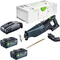 Festool RSC 18 EB-Basic Akku Säbelsäge 18 V Brushless + 2x Akku 8,0 Ah + Schnellladegerät + Systainer