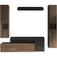 Meublorama MI-FREEDOM-728214MR*2C/87KG, 3 Tür(en), Schwarz, Mitteldichte Faserplatte (MDF), 1 Schublade(n), 350 mm, 2450 mm