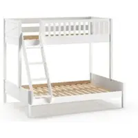 58 aufm Kessel Etagenbett Karyl 208x158x175 Familienbett Massivholz Weiß