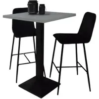 58 aufm Kessel TRESENTISCH Elene 70x70x106 schwarz matt/aqua matt lack | Gr.: onesize