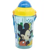 Disney Mickey Mouse Kinder Trinkflasche 465ml mit Strohhalm und Tragegurt | Gr.: onesize