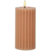 MARELIDA LED Kerze LIV mit Rillen Echtwachs H: 17,5cm in altrosa | Gr.: onesize