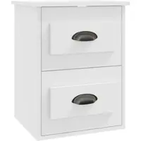 Décoshop26 - Nachttisch mit zwei Schubladen 41,5 x 36 x 53 cm weißes Holzwerkstoff DEC034225