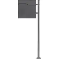 ML-Design ECD Germany Standbriefkasten Edelstahl metallic 120 cm, mit Pfosten & Zeitungsfach, Postkasten Anthrazit pulverbeschichtet, Design Briefkasten
